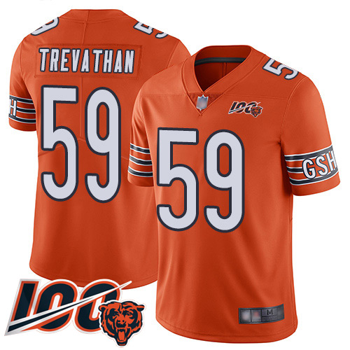 Chicago Bears Limited Orange Men Danny Trevathan Alternate Jersey NFL Football #59 100th Season->youth nfl jersey->Youth Jersey
